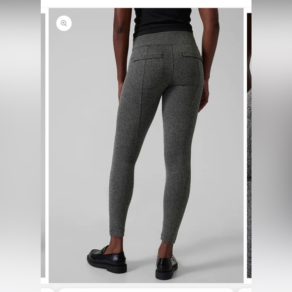 Athleta Delancey Herringbone Tight Leggings, Black/Abalone Grey Small - Picture 4 of 11